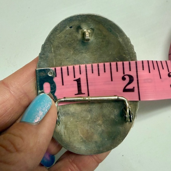 Sterling Silver & Turquoise Stone Belt Buckle